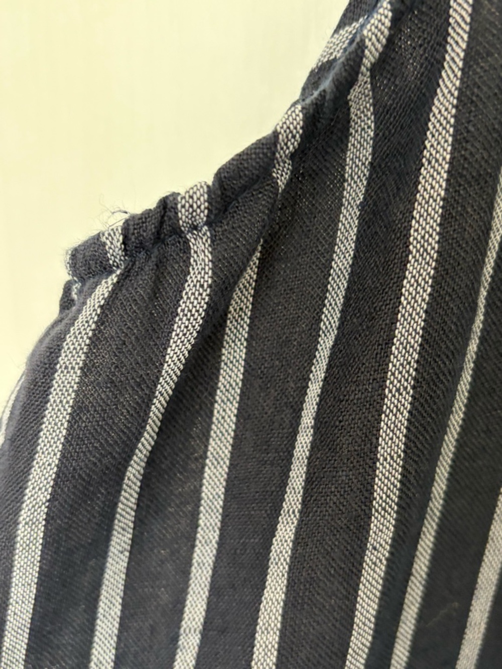 Italian Linen Dark Blue/White Button Overall Oversized Wide Leg Jumpsuit-Sz-S/M - Picture 7 of 16
